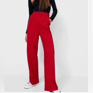 NWOT Stradivarius Wide Leg Tailored Pants - Red | Size US 10